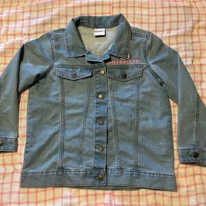 Hello Kitty Blue Denim Jacket with Pink Embroidery